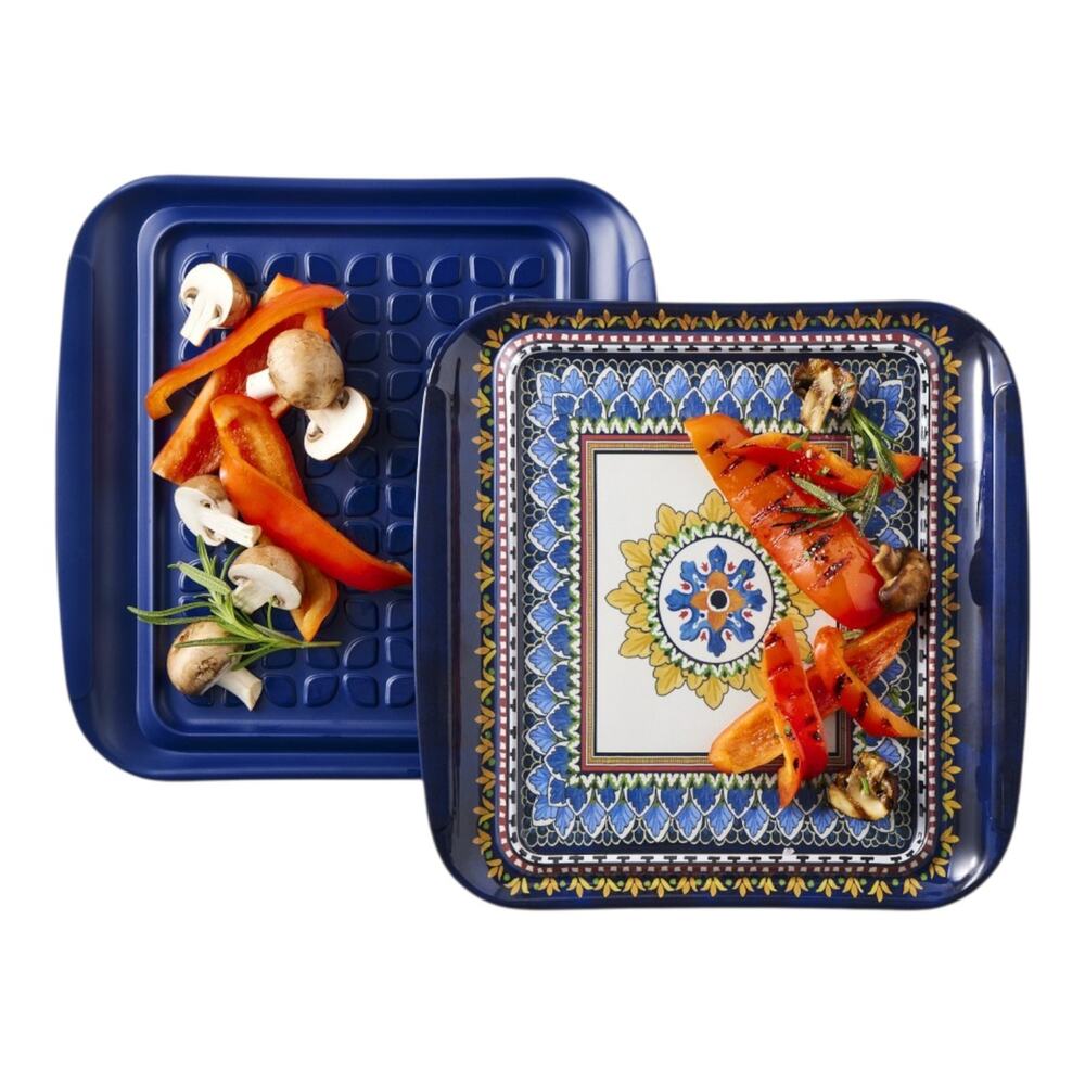 Williams Sonoma Sicily 2 Piece Grilling Prep Trays Outdoor Cookware NEW